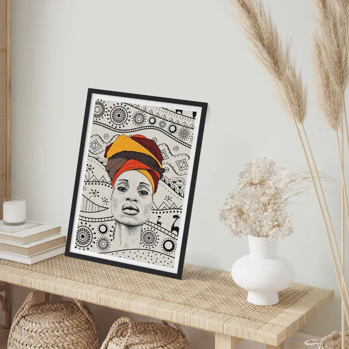 Poster în ramă neagră - Patriarhul african - 50x70cm - Portret african - Decorațiune modernă pentru perete pentru living și dormitor ARTTOR
