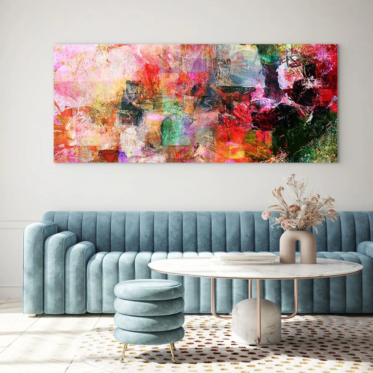 Tablou pe sticlă - O călătorie prin roz - 120x50 cm