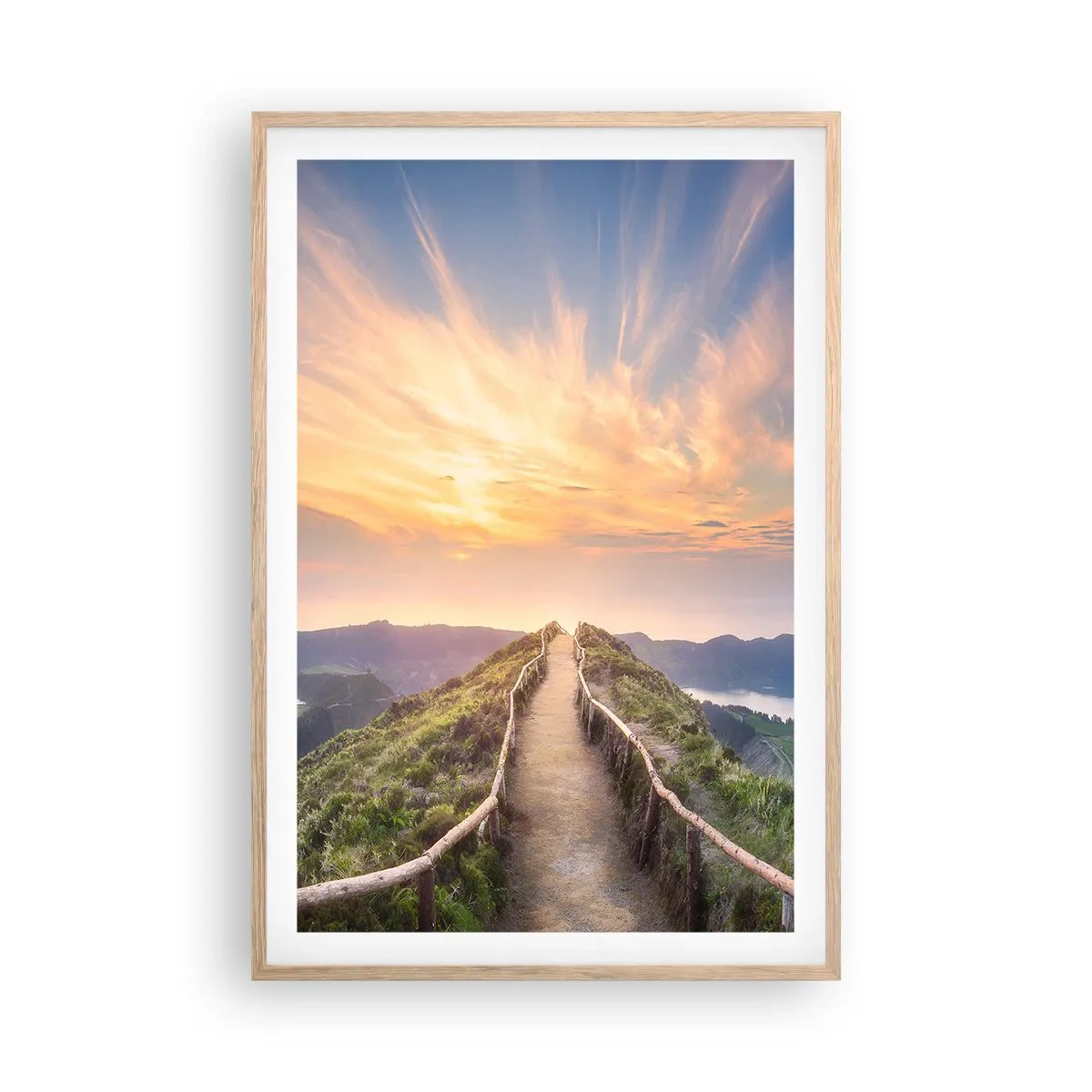 Poster în ramă de stejar deschis - Aproape de cer - 61x91 cm