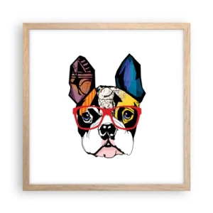 Poster în ramă de stejar deschis - Intelectualist - 40x40 cm