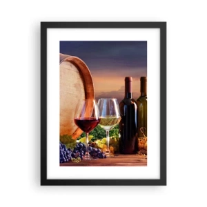 Poster în ramă neagră - Aici viața are un gust - 30x40 cm