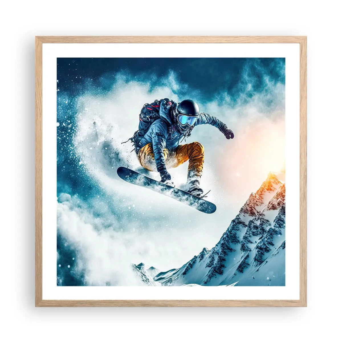 Poster în ramă de stejar deschis - Emoții extreme - 60x60 cm