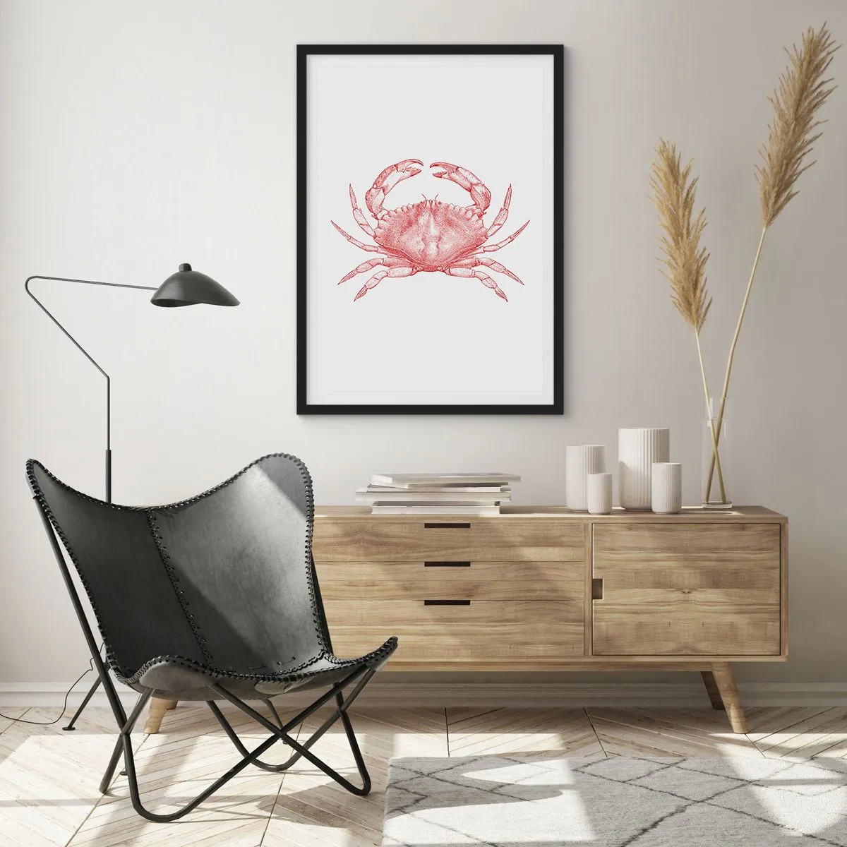 Poster în ramă neagră - Crab peste crabi - 30x40 cm