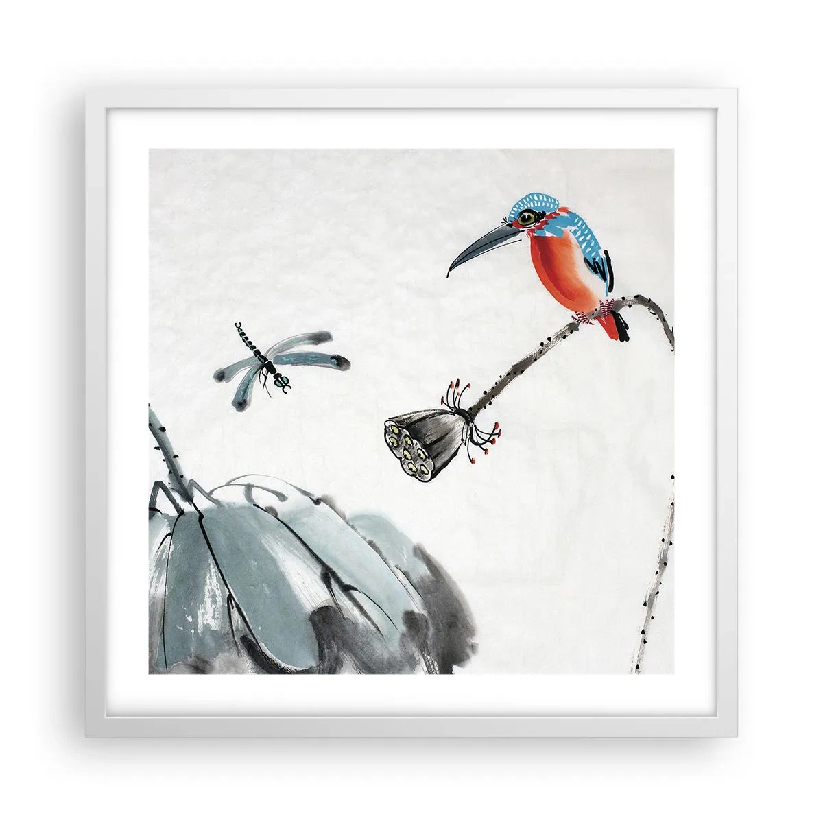 Poster în ramă albă - Viața de pajiște - 50x50 cm