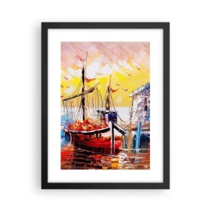 Poster în ramă neagră - Întoarcere fericită - 30x40 cm
