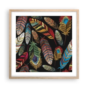 Poster în ramă de stejar deschis - Carnavalul păsărilor - 50x50 cm