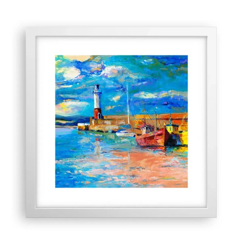 Poster în ramă albă - După-amiază în golful de curcubeu - 30x30 cm