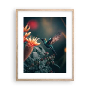 Poster în ramă de stejar deschis - Viață cu adevărat colorată - 40x50 cm