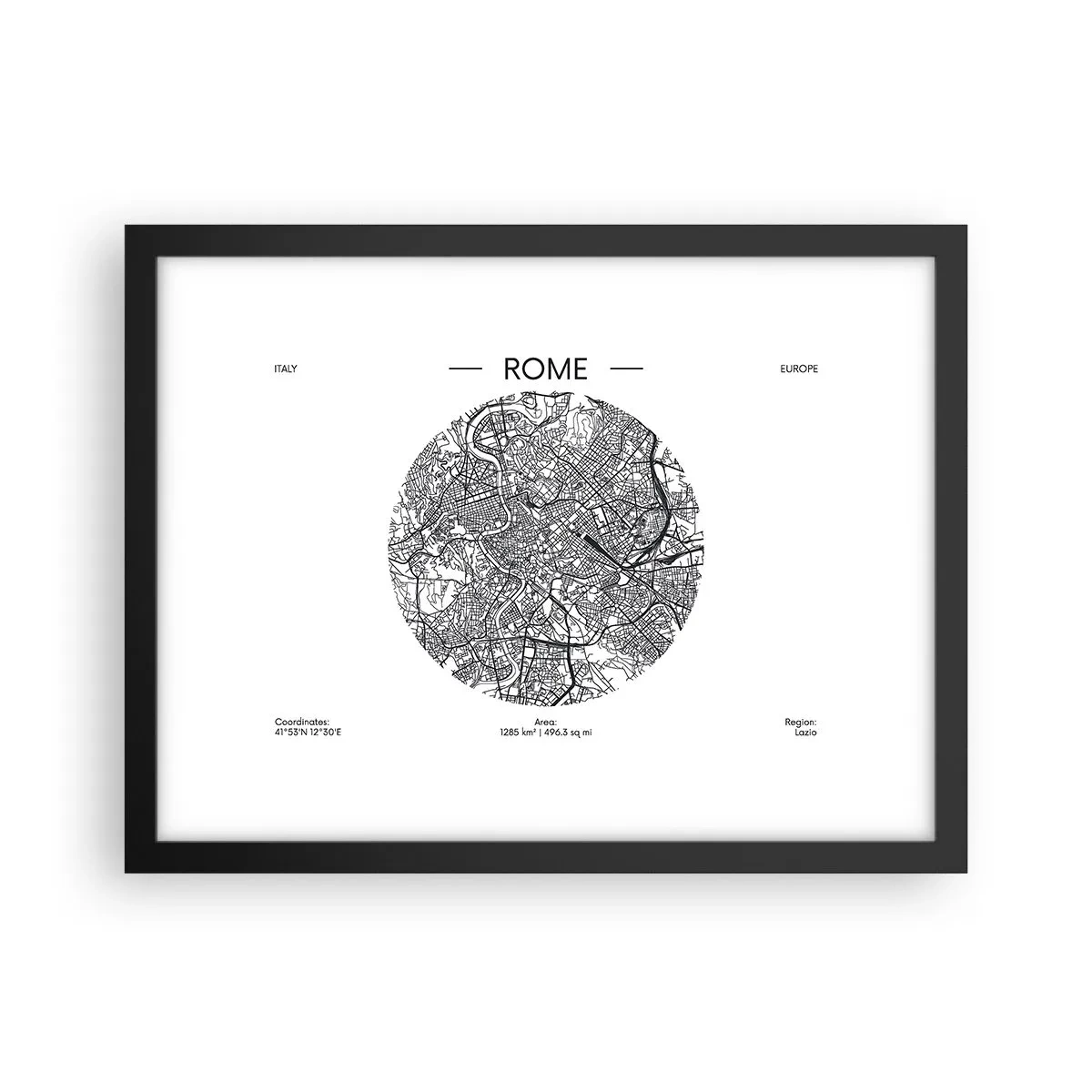 Poster în ramă neagră - Anatomia Romei - 40x30 cm