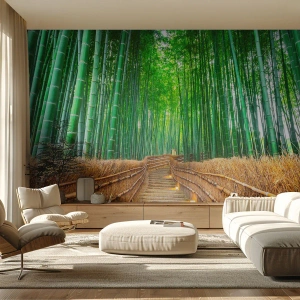 Tapet Premium Canvas - Esența naturii asiatice - Bambus, Pădure de bambus, Natură - 250x175 cm