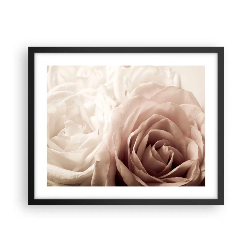 Poster în ramă neagră - În inima unui trandafir - 50x40 cm