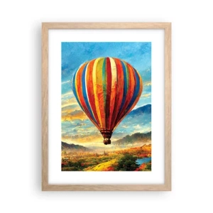 Poster în ramă de stejar deschis - În liniște puteți vedea mai multe - 30x40 cm