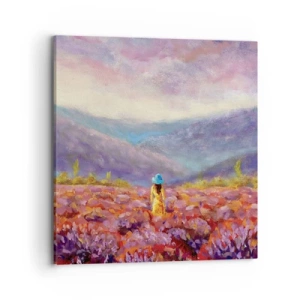 Tablou pe pânză - Într-o lume de lavandă - 70x70 cm
