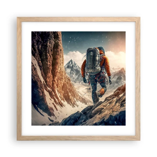 Poster în ramă de stejar deschis - Războinic singuratic - 40x40 cm