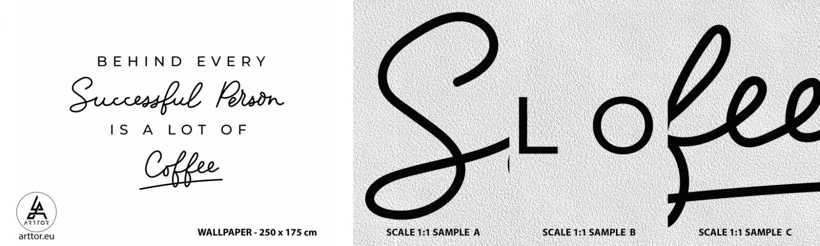 Mostră tapet Premium Sand - Secretul succesului - Tipografie, Afirmare, Maxim - 100x30 cm