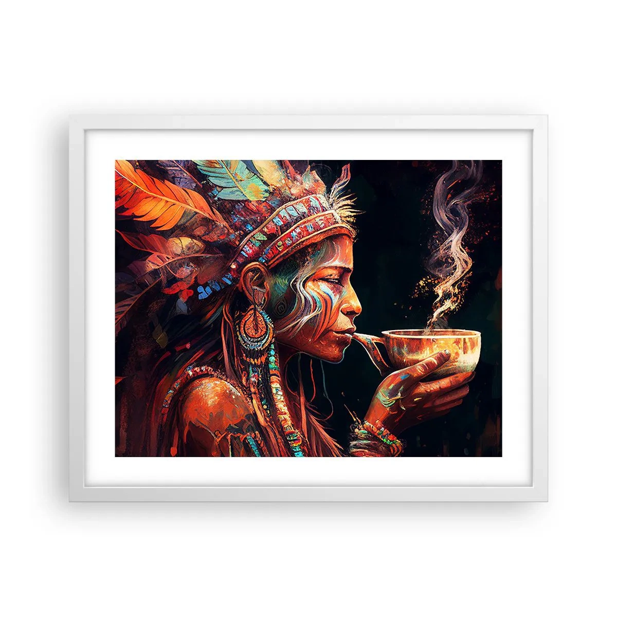 Poster în ramă albă - Ritual magic - 50x40 cm