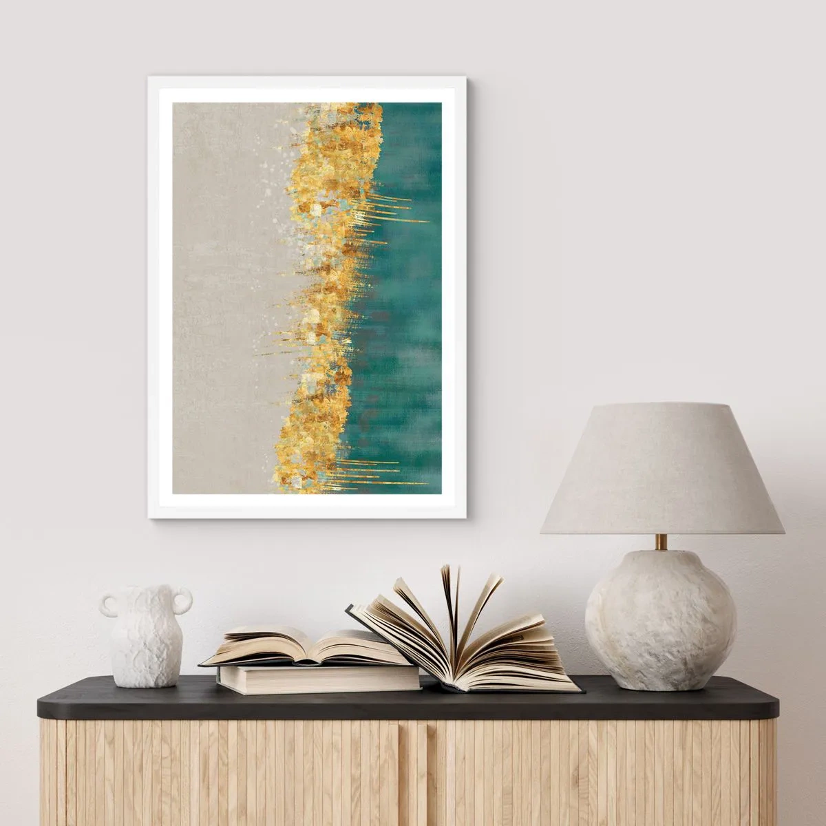 Poster în ramă albă - Frontiera de aur - 50x70 cm