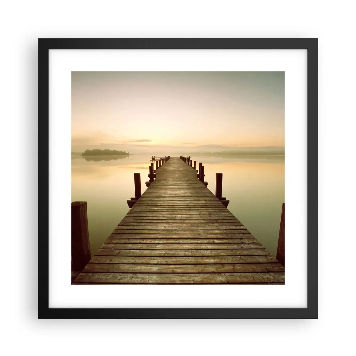 Poster în ramă neagră - Înainte de răsărit, zori, lumină - 40x40 cm