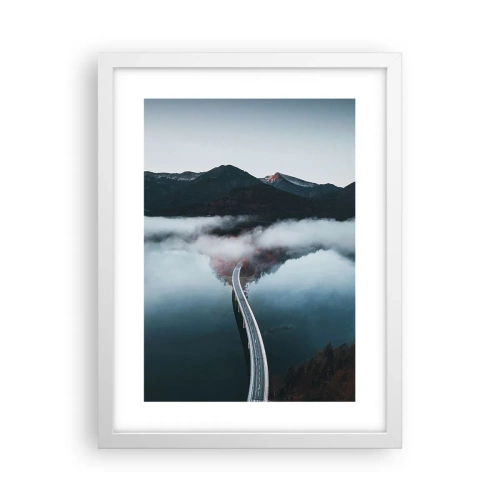 Poster în ramă albă - Peste o apă netedă ca o oglindă - 30x40 cm