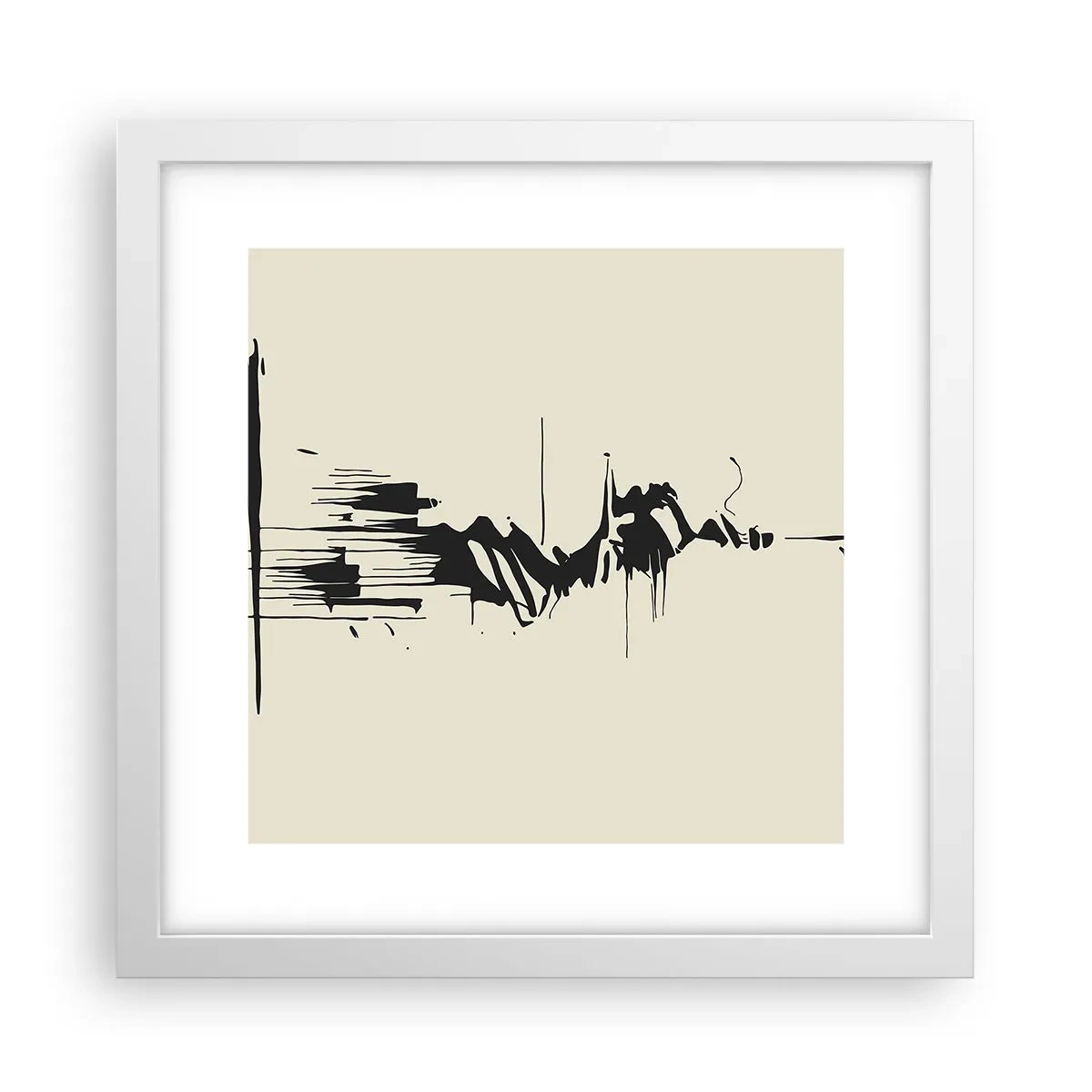 Poster în ramă albă - Abstracție pripită - 30x30 cm