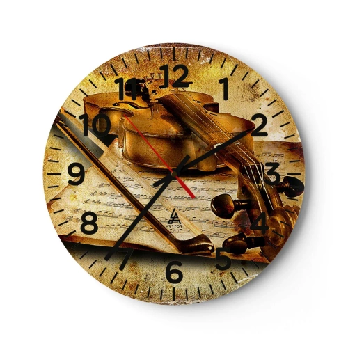 Ceas de perete - Ceas pe sticlă - Virtuozitate necesară imediat - 30x30 cm