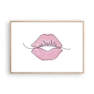 Poster în ramă de stejar deschis - Vrei un sărut? - 100x70 cm