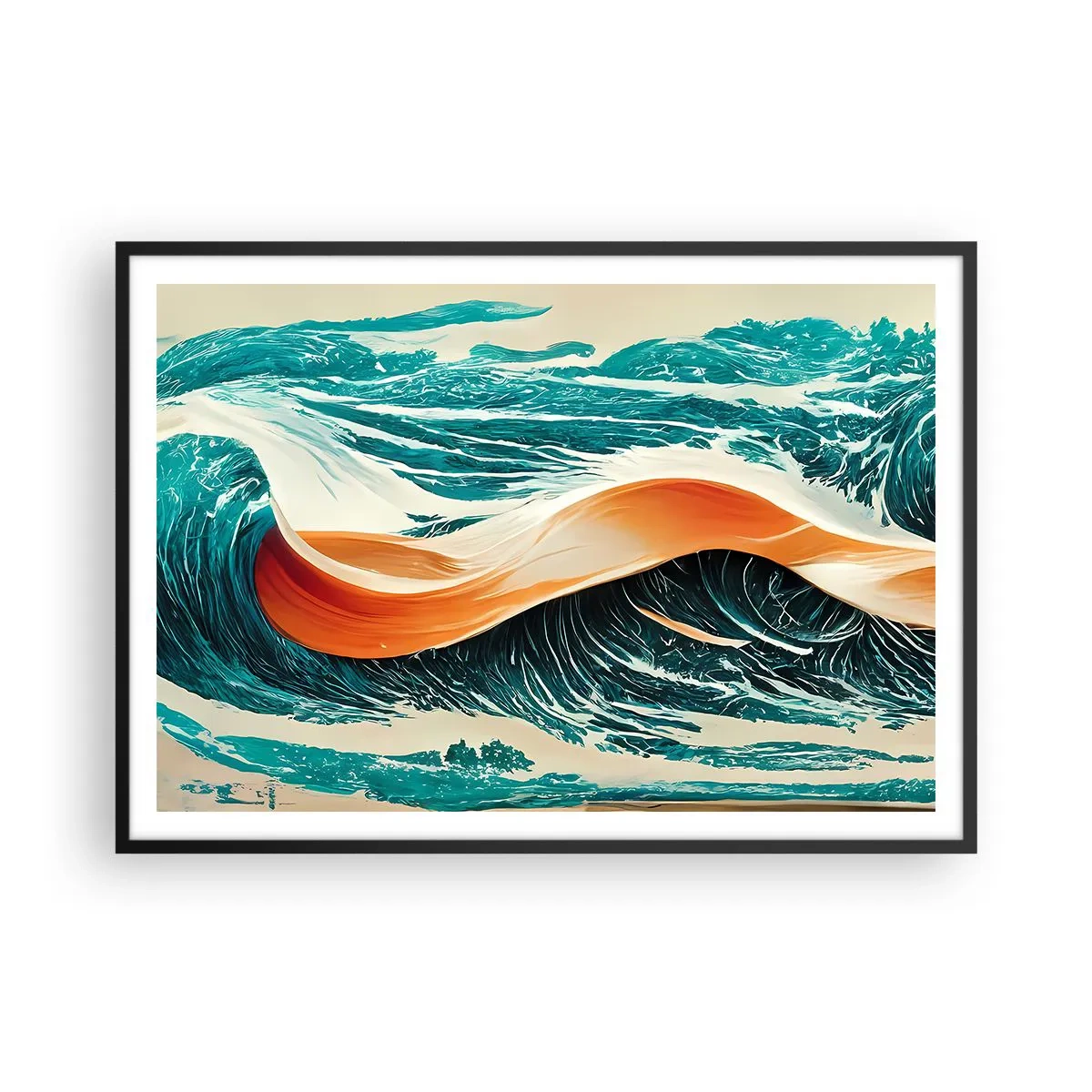 Poster în ramă neagră - Visul unui surfer - 100x70 cm