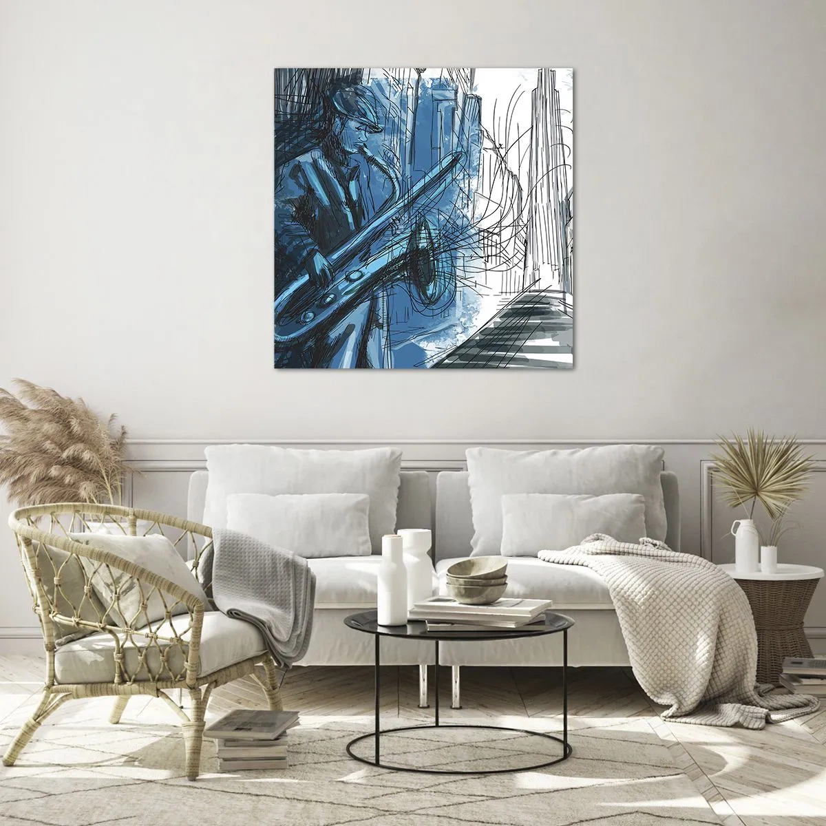 Tablou pe sticlă - Rapsodie urbană - 30x30 cm