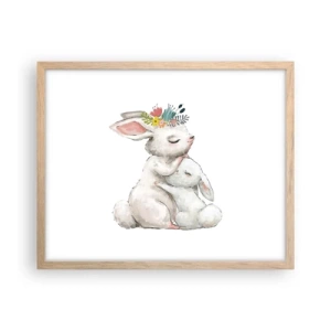 Poster în ramă de stejar deschis - Ca la mama - 50x40 cm