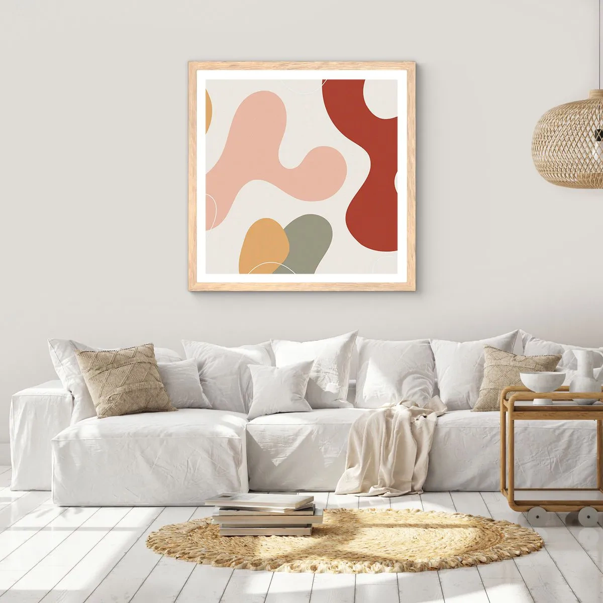 Poster în ramă de stejar deschis - Pete colorate? - 40x40 cm