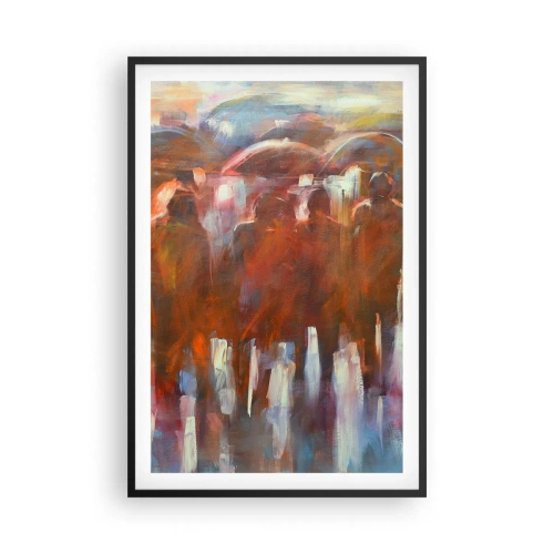 Poster în ramă neagră - Egali în ploaie și ceață - 61x91 cm