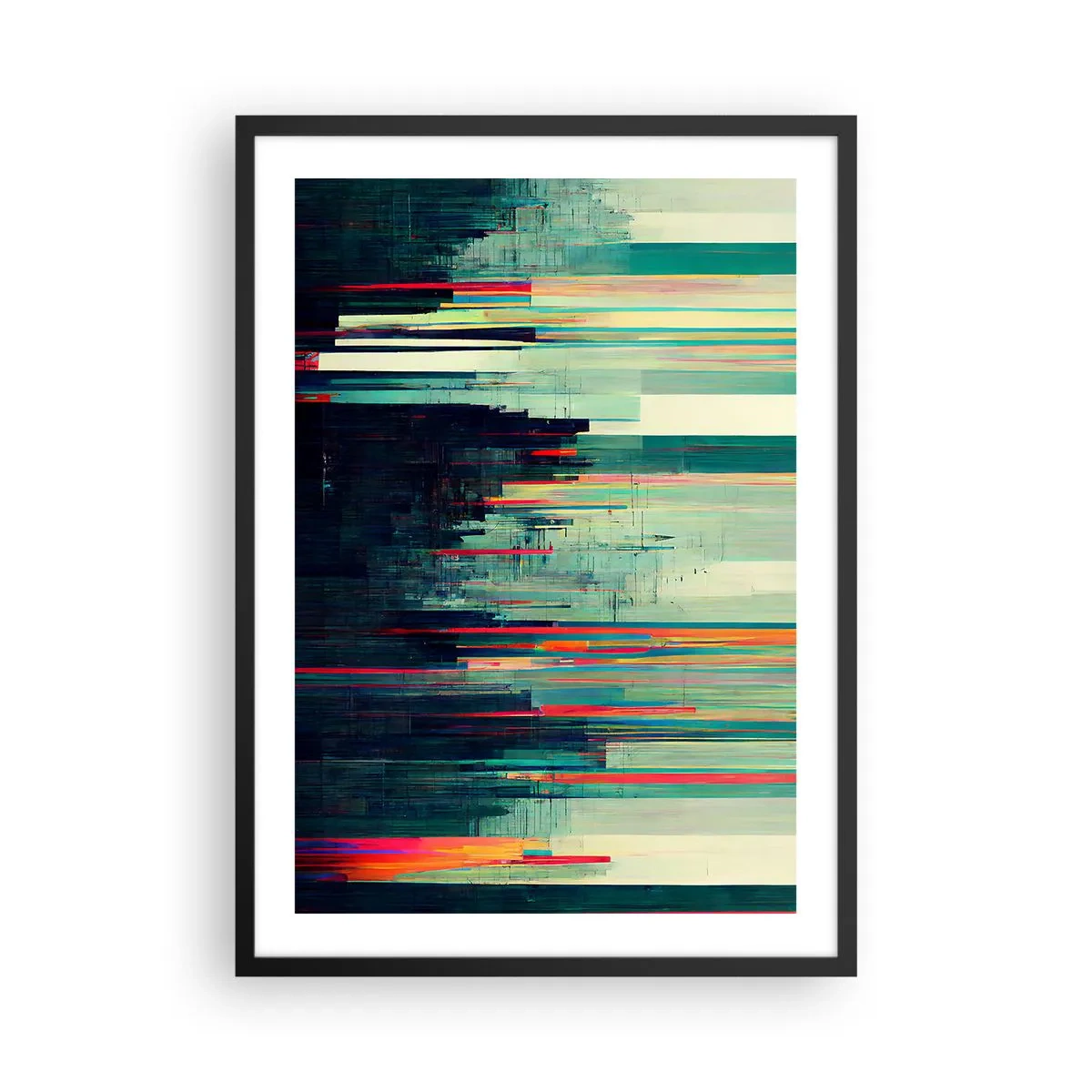 Poster în ramă neagră - Oraș futurist - 50x70 cm