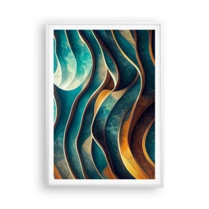 Poster în ramă albă - Meandre de albastru - 70x100 cm