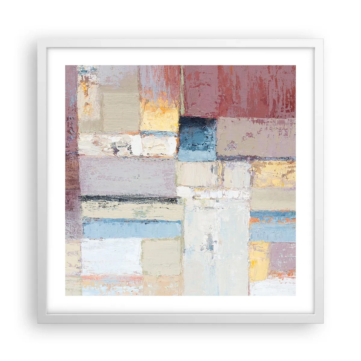 Poster în ramă albă - Liniștea geometriei - 50x50 cm