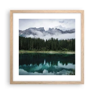 Poster în ramă de stejar deschis - Liniște, liniște, să nu trezim apa care doarme... - 40x40 cm