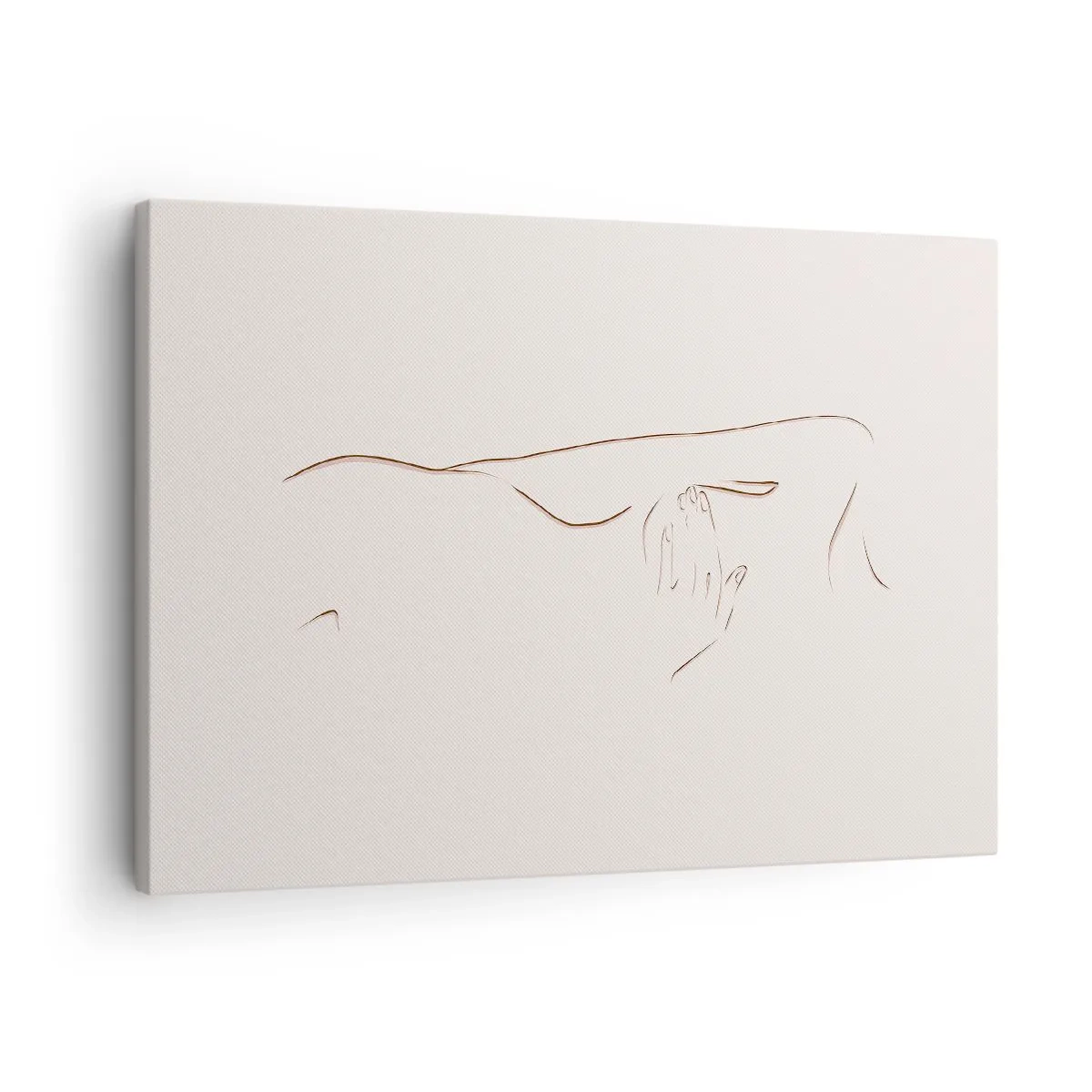 Tablou pe pânză Canvas - Un desen subtil al unei siluete pe un fundal deschis - 70x50cm - Forma dorinței - Decorațiune modernă pentru perete pentru living și dormitor ARTTOR