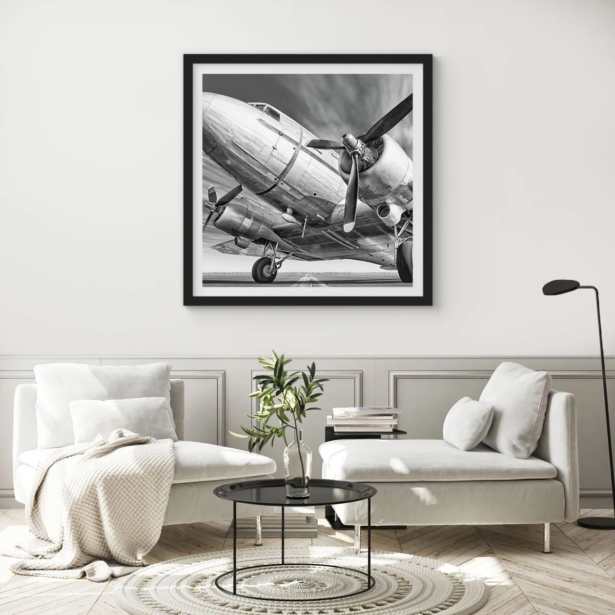 Poster în ramă neagră - Întotdeauna gata de zbor - 40x40 cm