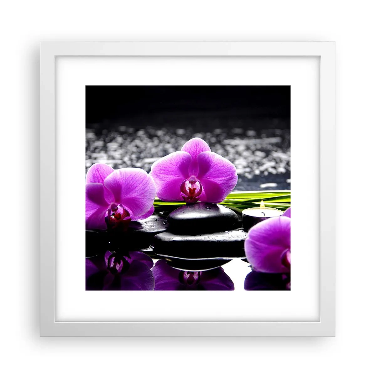Poster în ramă albă - Să te scufunzi în pace și liniște - 30x30 cm