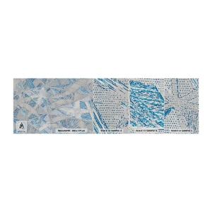 Mostră tapet Premium Canvas - Într-un labirint de gri-albastru - Mâzgălituri, Luminos, Haos - 100x30 cm