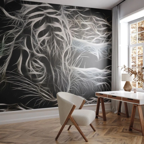 Tapet Autoadeziv Deluxe Sticker - Un studiu al lejerității felinelor - Abstracția, Tigru, Animale - 250x175 cm