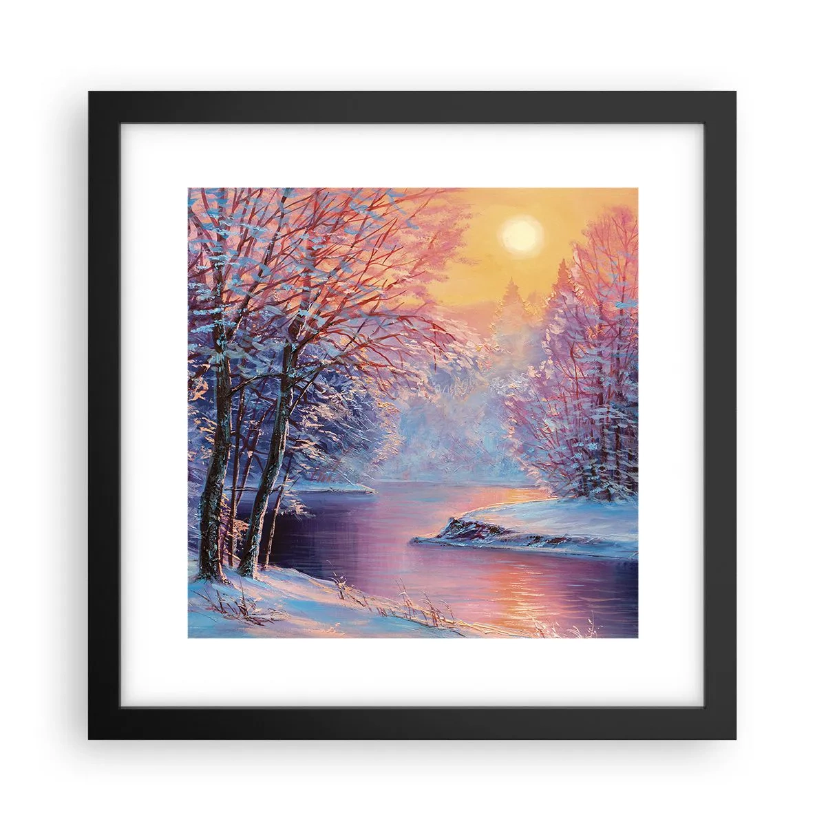 Poster în ramă neagră - Culorile iernii - 30x30 cm