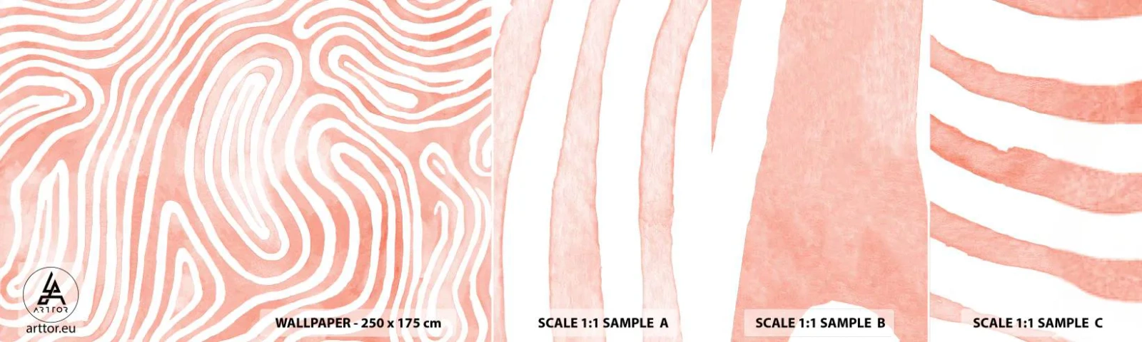 Mostră de Tapet Standard Eco - Într-un labirint de coral - Minimalism, Artă Modernă, Abstracția - 100x30 cm