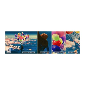 Mostră tapet Premium Sand - Un vis din copilărie devenit realitate - Pentru copii, Baloane colorate, Abstracția - 100x30 cm