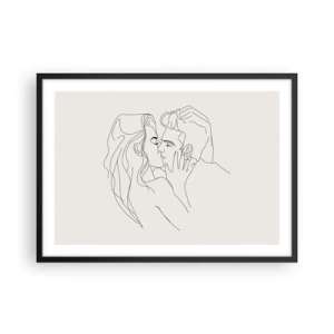Poster în ramă neagră - Încurcați în sentimente - 70x50 cm