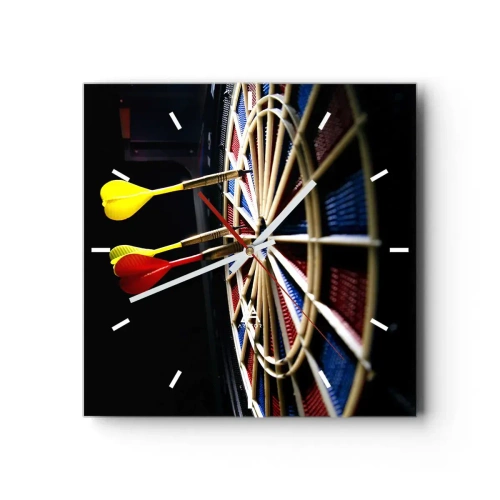 Ceas de perete - Ceas pe sticlă - Direct la subiect - 40x40 cm