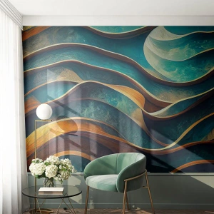 Tapet Autoadeziv Deluxe Sticker - Meandre de albastru - Valuri, Abstracția, Tridimensional - 450x315 cm