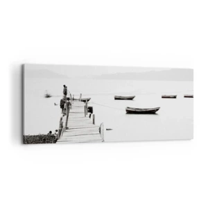 Tablou pe pânză - Peste apă liniștită și limpede - 100x40 cm