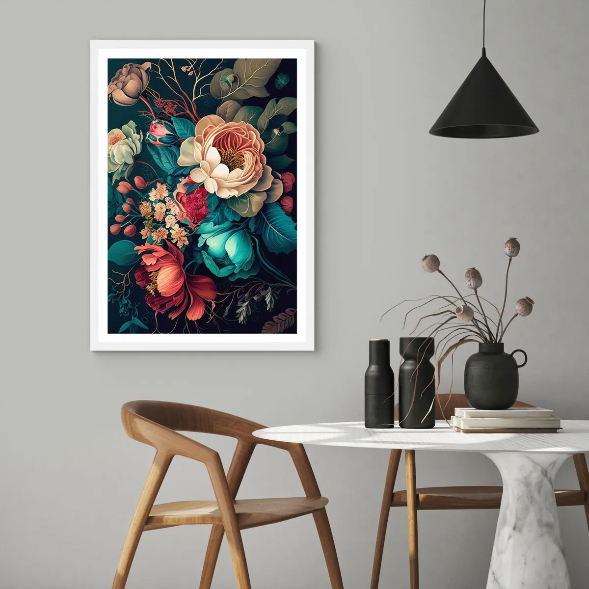 Poster în ramă albă - Farmecul secolului al XIX-lea - 40x50 cm