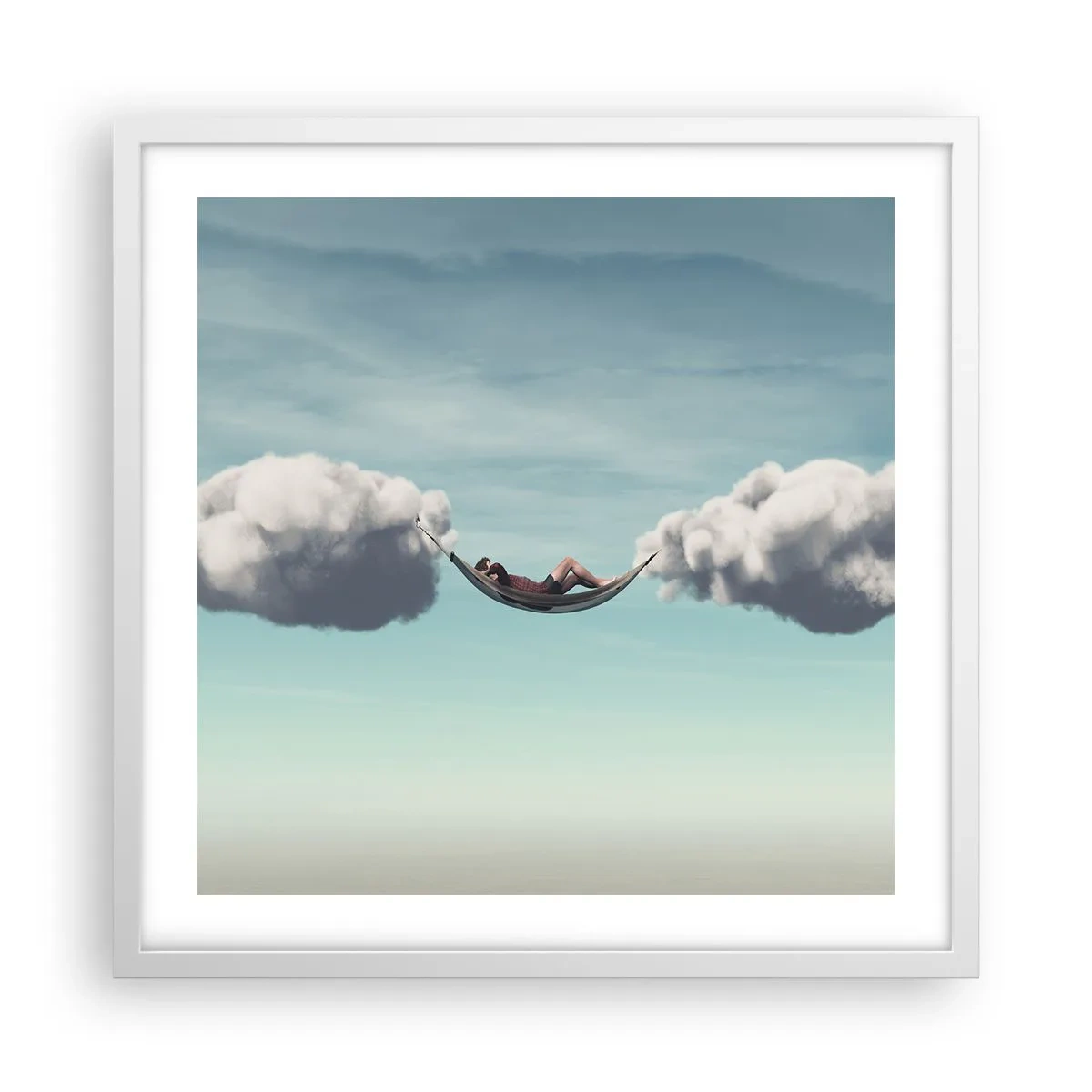 Poster în ramă albă - Fericirea momentului - 50x50 cm