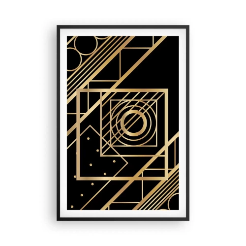 Poster în ramă neagră - Geometrie de aur - 61x91 cm